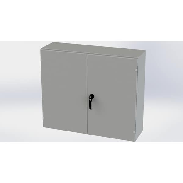 3 Point Latch with Padlock Handle Electrical Enclosures, 36 in H, 12 in D, 42 in W, NEMA 3R, 12, 13